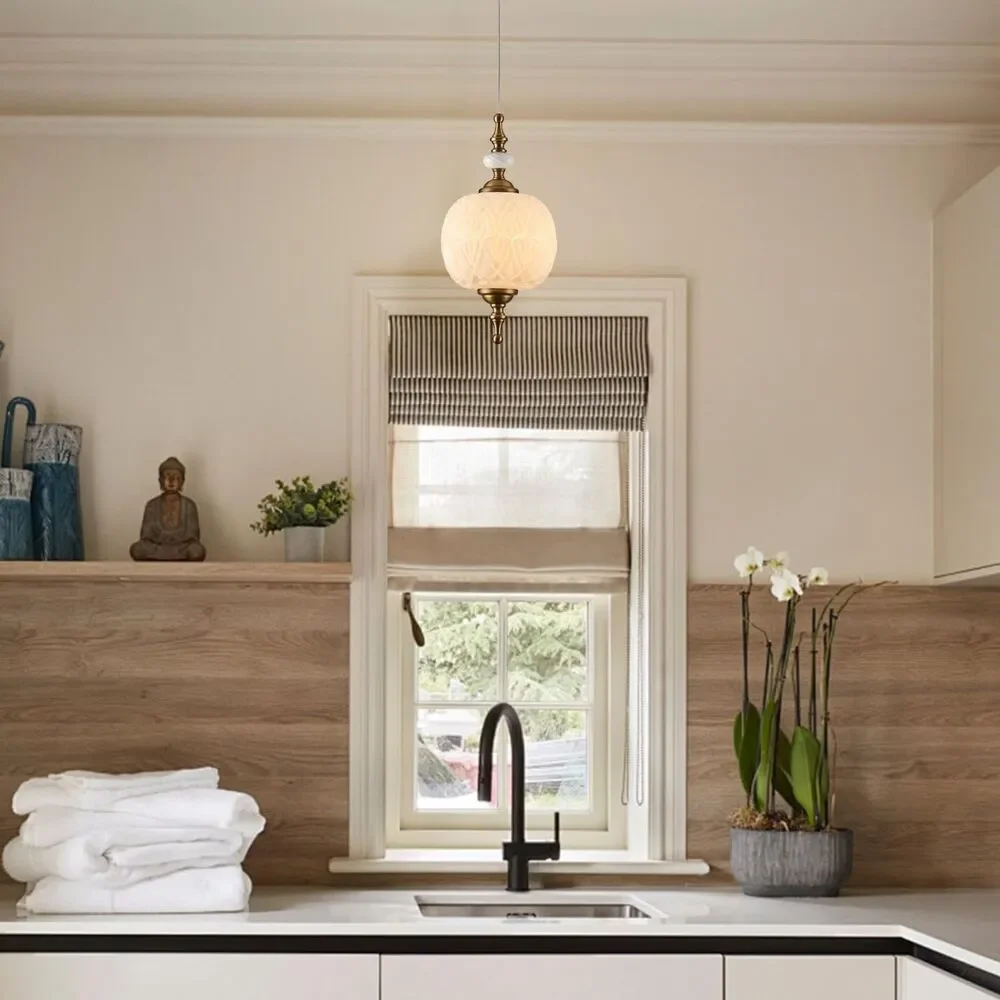 Modern White Glass Pendant Light (6.3
